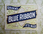 Nice 1900s Golden 39 s Blue Ribbon Cigar Box Label