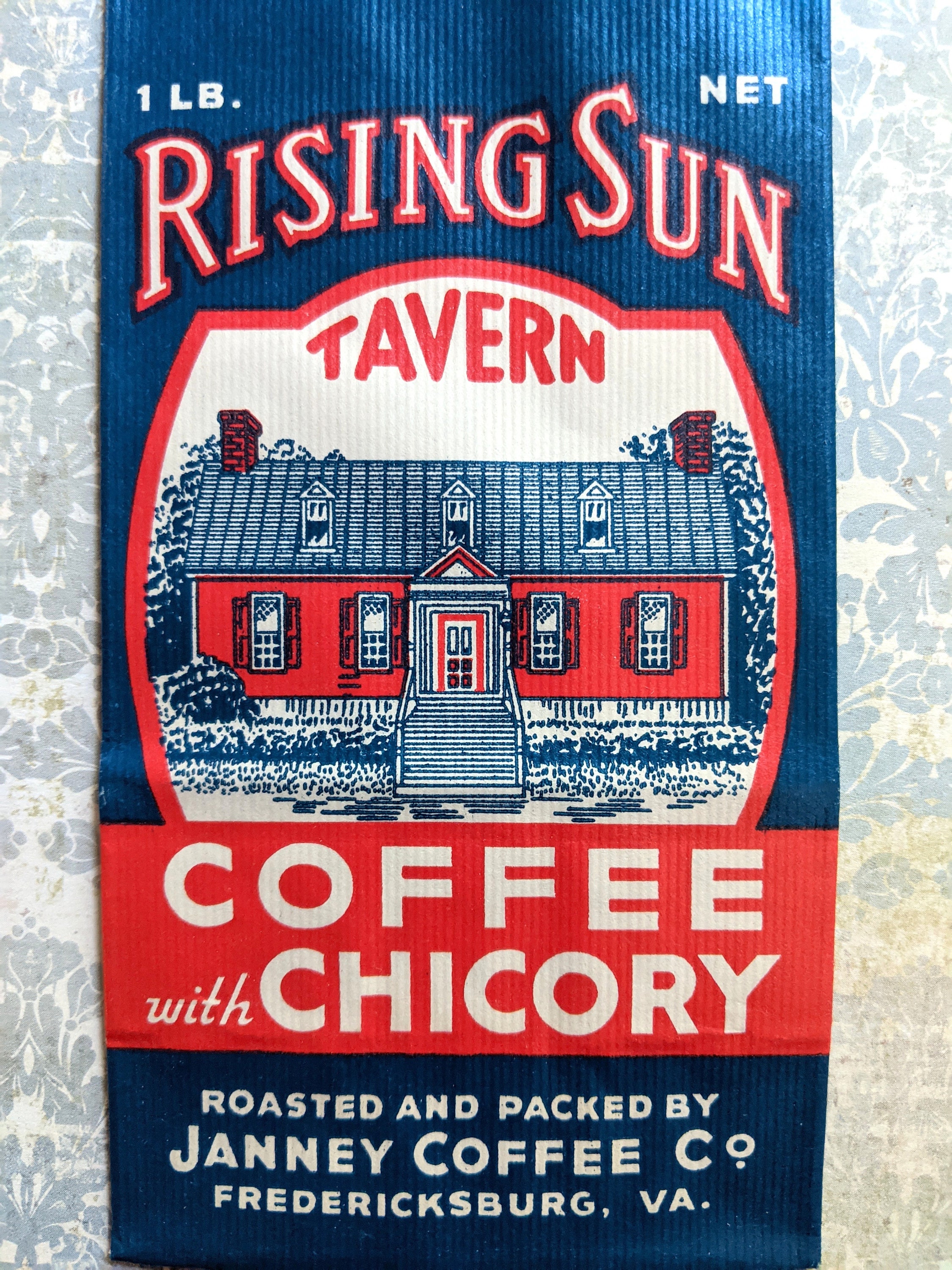 VA Ephemera 4-1940-50's Vintage Rising Sun Tavern Coffee Bags Fredericksburg 