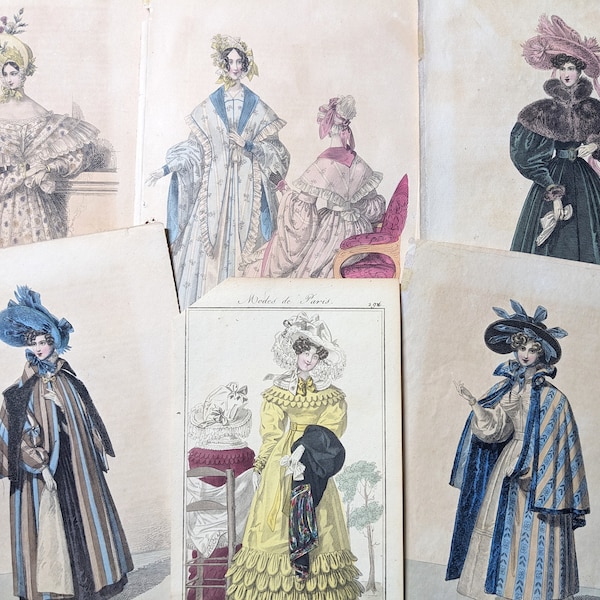 Your Choice Original 1830s Georgian Romantic Era French Fashion Plates Wiener Moden Modes de Paris Hand Tinted