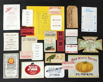 25 Pieces Vintage Halloween Themed Ephemera Paper Scrap Pack Junk Journal