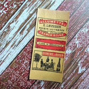 Early 1900s Belgium French Ciderhouse Matchbox Label