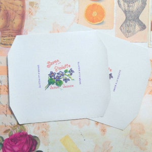 Two 1930s French Savon Violette Soap Label Victor Vaissier