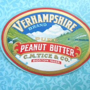 Large 1920s Verhampshire Brand Peanut Butter Label