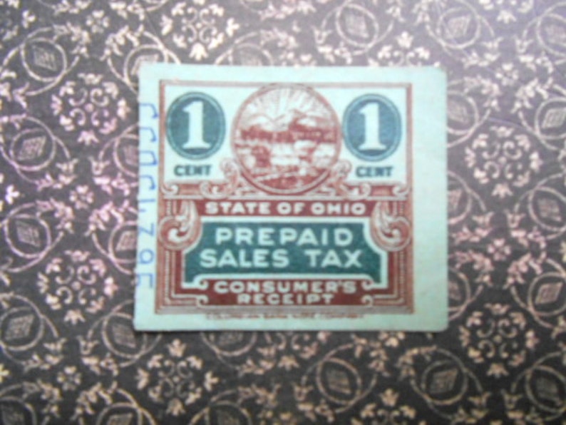 Three 1930s 1940s Cent Ohio Sales Tax Stamp Receipts Tickets Etsy