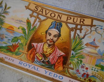 1920s Savon Pur Royal Yedo French Paris Soap Label Lithograph