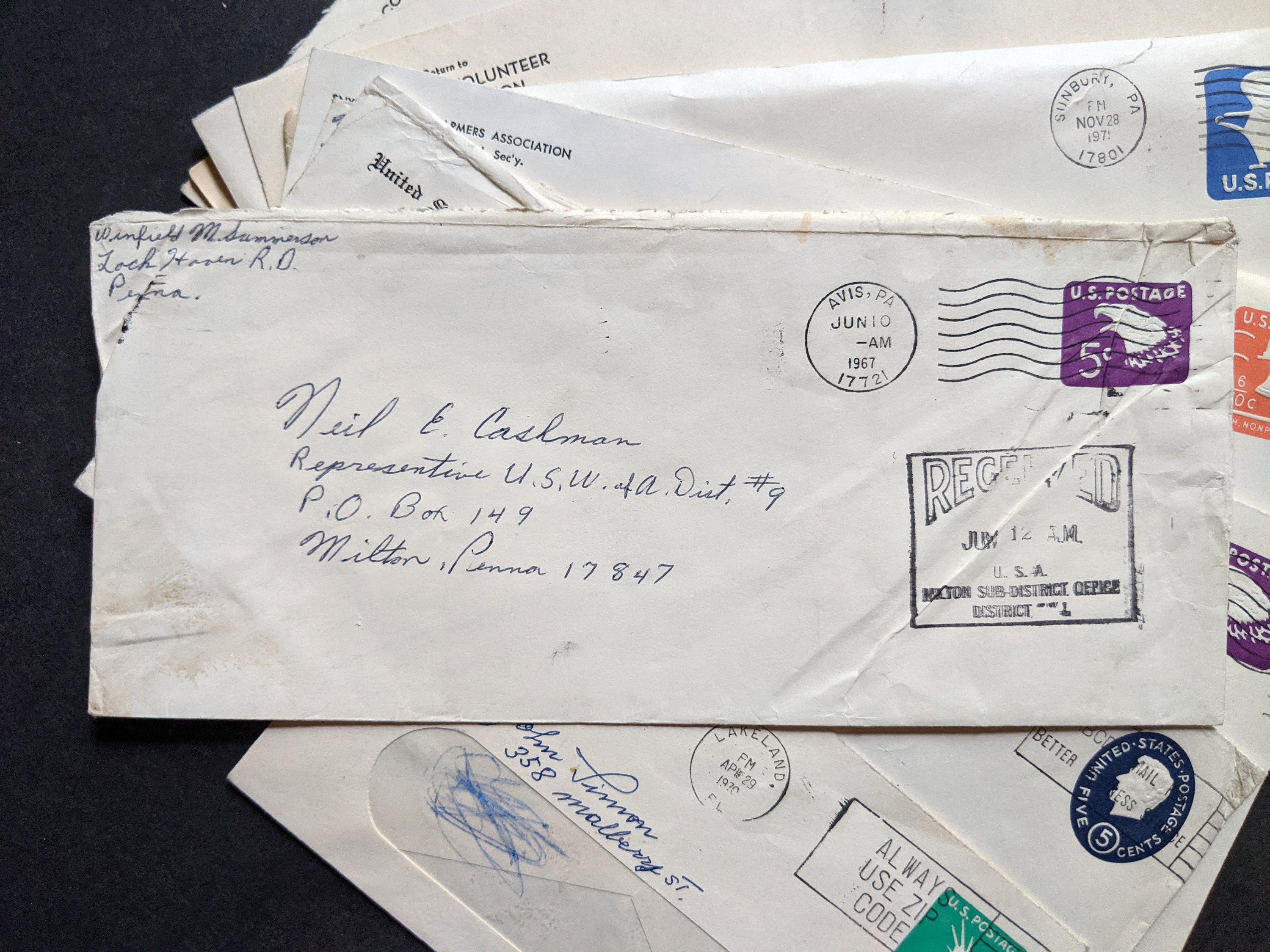 9 Mid Century Stamped Envelopes Etsy