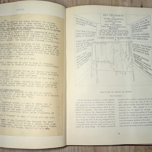 1930s Primer on Fractures American Medical Association Educational Doctor Book with Original Student Notes