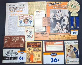 20+ Original Vintage Ephemera Paper Scrap Pack 1920s Domestic Mom Orange Themed