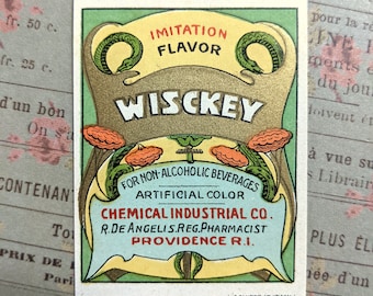 1920s Prohibition Era Whiskey Flavoring Labels Art Nouveau Gilded