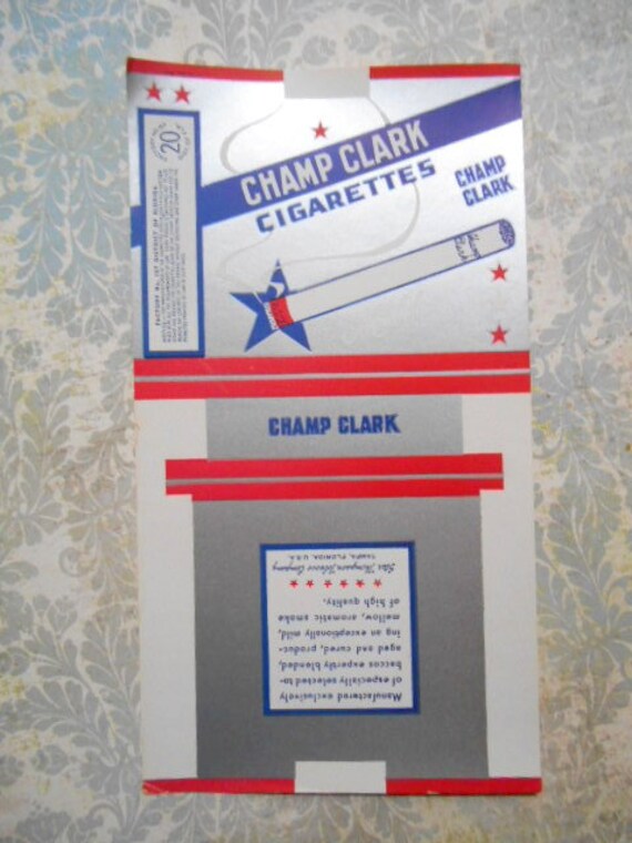 Two Uncommon 1930s Champ Clark Cigarettes Labels Ard Deco