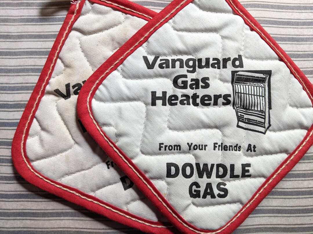 2 Vintage Retro Vanguard Gas Heaters Ad Hot Pad Kitchen Etsy