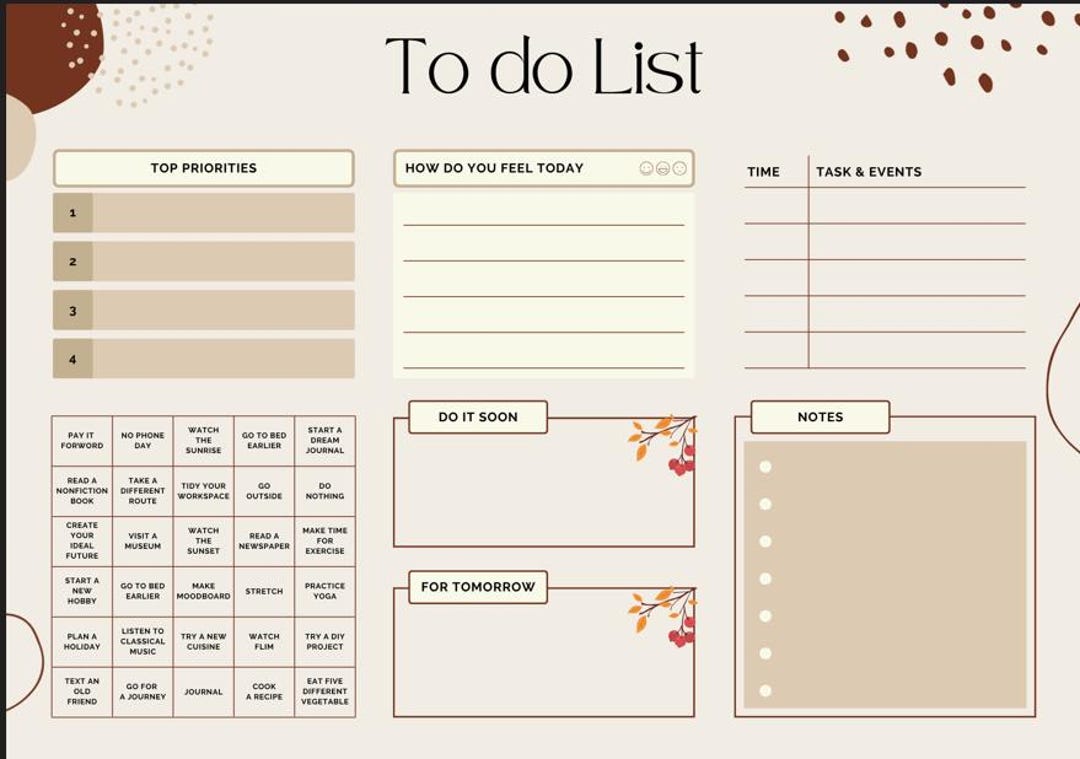 Minimal To-do List With Clean Checkboxes - Etsy