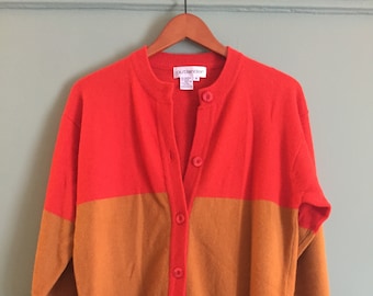 Vintage 80s Oversized Sweater Jacket Retro Cardigan Sweater Etsy