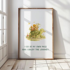 Take Your Time Turtle Art Print, ADHD Friendly Decor (Digital Download)