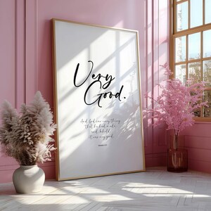 Genesis 1:31 Bible Verse Print, Christian Wall Art (Digital Download)