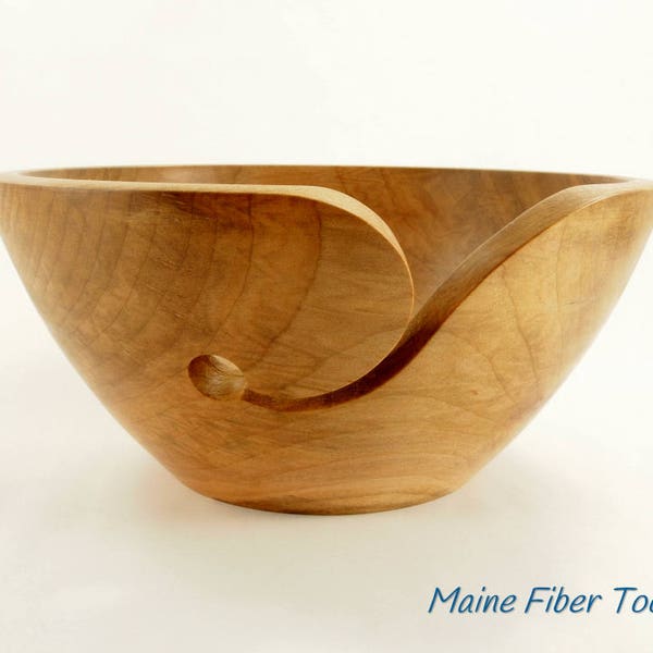 Wooden Yarn Bowl- Sugar Maple- Wooden Knitting Bowl- Unique Gift- Maine Fiber Tools