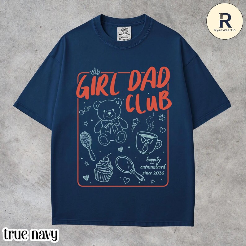 Girl Dad Club Shirt, Girl Dad Shirt, Father's day Gift, Girl Pregnancy Announcement, Dad to be, Cool Dad, Funny Husband Shirt Comfort Colors Bild 5
