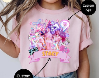 Personalized Demon Hunters T-Shirt, Custom Huntrix Kids Birthday Shirt, Mira Rumi Zoey Tee