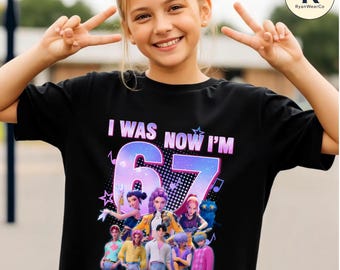 I Was 6 Now Im 7 Demon Hunters Birthday Shirt, Six Seven Huntrix Birthday, 7th Birthday Girl