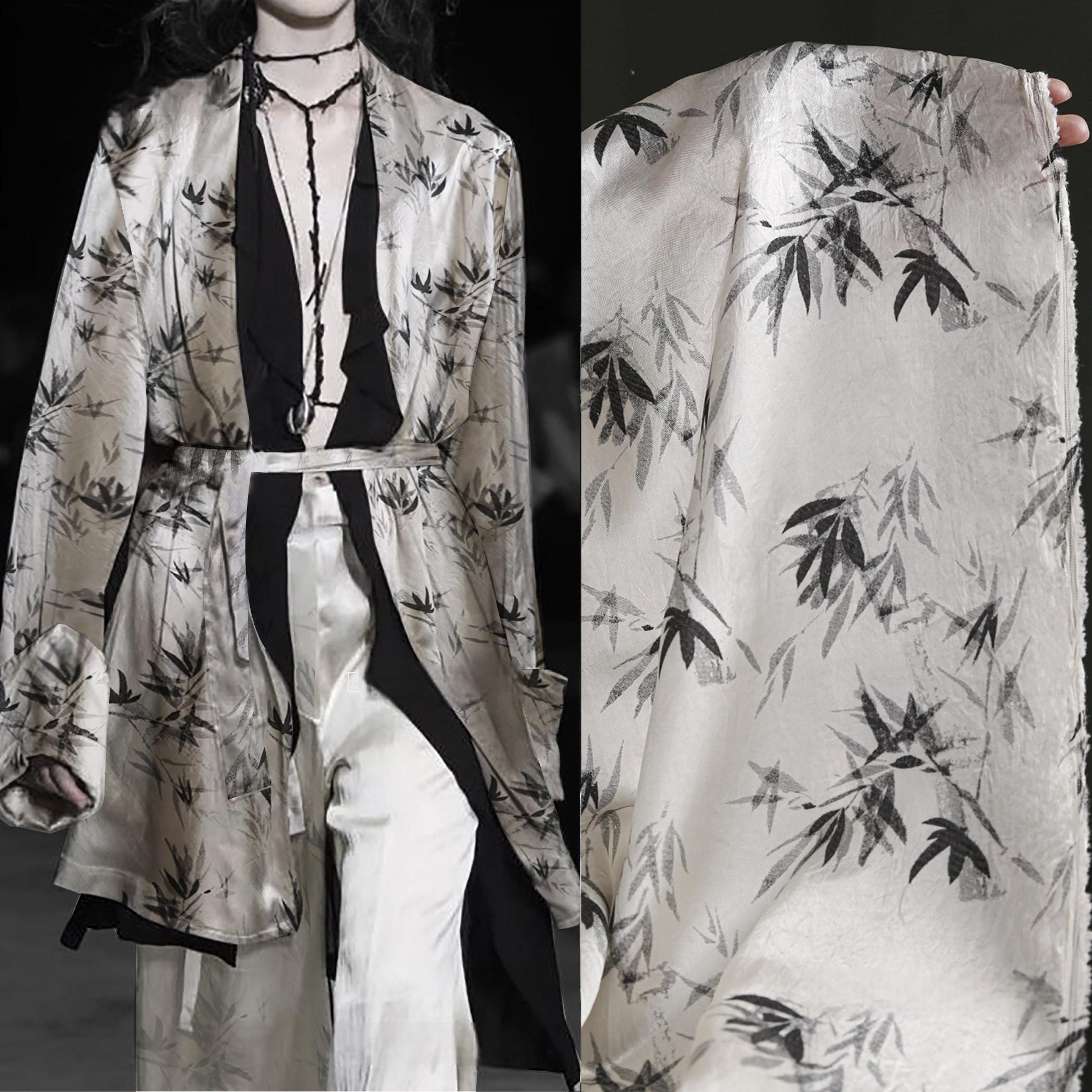Drapery Robe Heavyweight Bamboo Acetate Satin, Cream Drape Fabric for Luxury Drapery ...