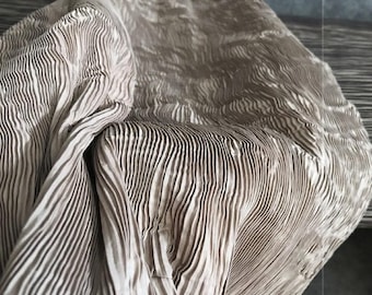 Camel Corrugated Pleat Fabric - Retail Installation & Wall Art Textile, Stiff Architectural Ripple Cloth