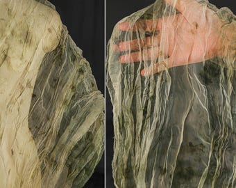 Moss Crinkle Gauze - Washed Tie Dye Sheer Fabric for Crafts