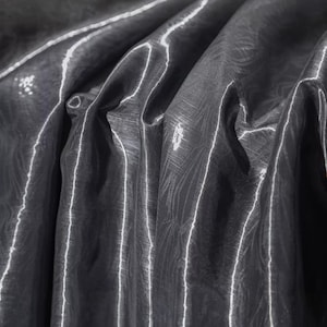 Zwarte jacquardstof van vloeibaar metaal voor jurk, toneelkostuum