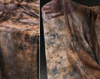 Mustard Speckled Tencel Gauze, Sheer Draping Fabric for Boho Tops & Artistic Decor