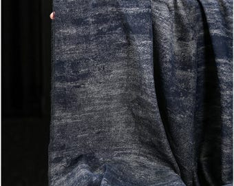 Indigo Speckled Vintage, Distressed Washed Textured Fabric for Draping & Boho Decor