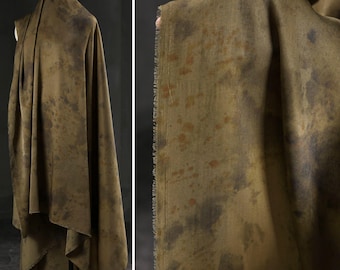 Schwarzer marmorierter Tencel Tie-Dye Stoff, weicher Stoff für Bekleidung & Dekor