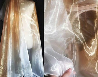 Crystal Waterlight Crisp Organza, High-Density Bridal Veil Fabric for Custom Gowns