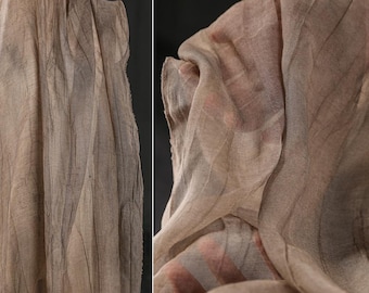 Crinkle Tencel Linen Fabric - Lightweight Vintage Textured Cloth for Cardigans & Dresses
