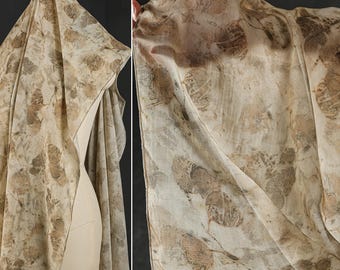 Tencel feuille d'abricot jaune flétri - Tissu doux texturé teint dans les plantes