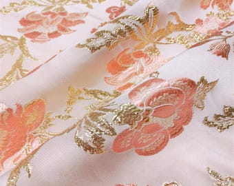 Ancient Style Embroidered Relief Brocade Jacquard, Song-Style Silk Fabric for Neo-Chinese Qipao & Haute Couture