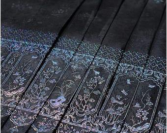 Gold Woven Hanfu Skirt Fabric, Four Seasons Iridescent Shell Pattern, for Traditional Cultural Wear