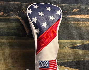 USA Themed Leather Golf Driver Headcover