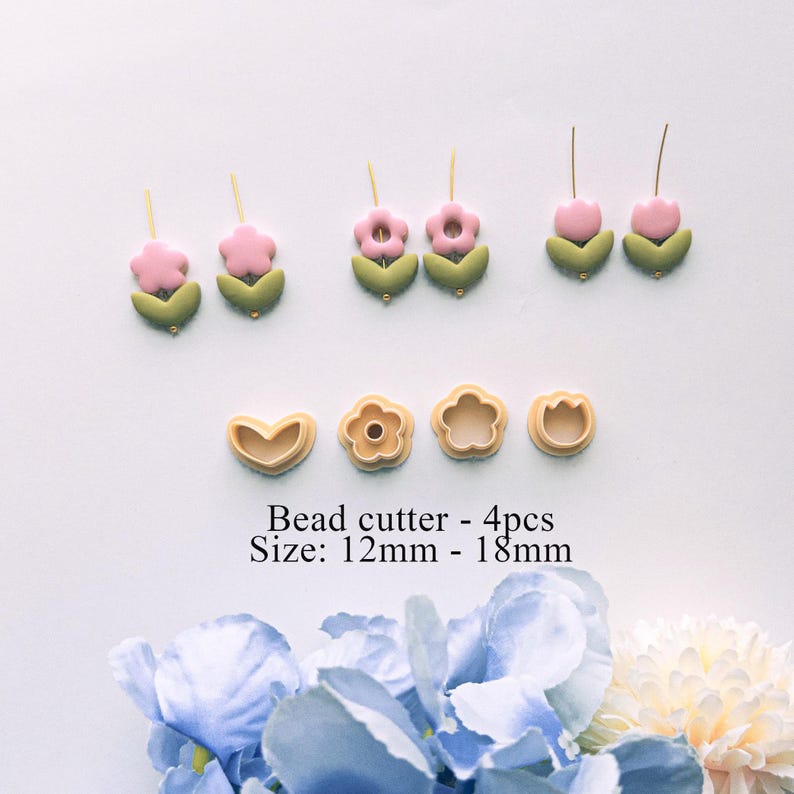 Polymer Clay Bead Hole Maker – Flower & Heart Guides for Jewelry Crafting image 3