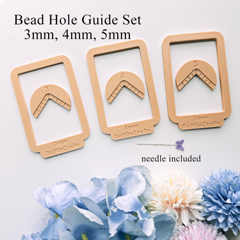 Polymer Clay Bead Hole Maker – Flower & Heart Guides for Jewelry Crafting image 2