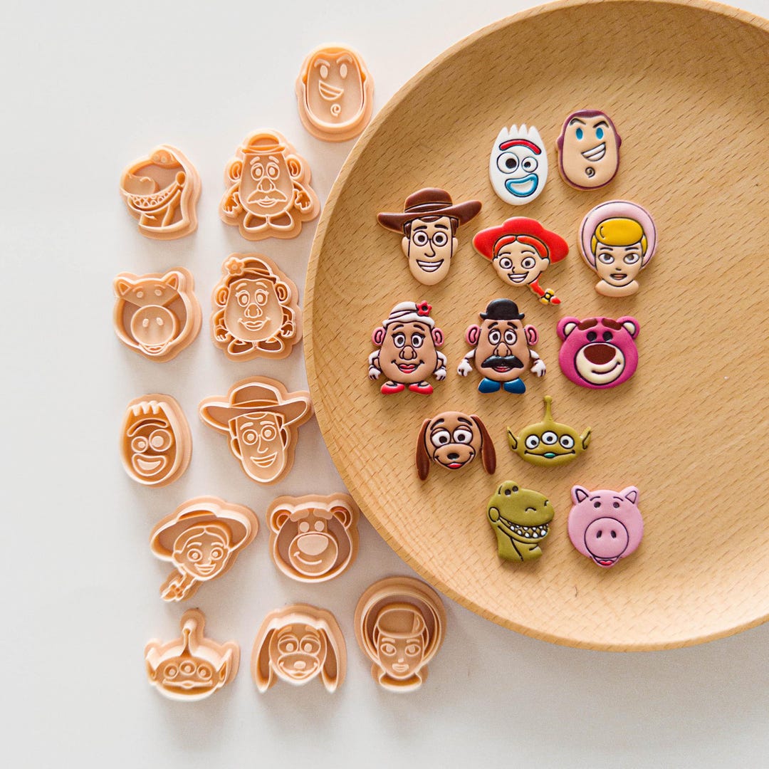 Cartoon Character Face Clay Cutters | Mini Earring Cutter Set - Etsy
