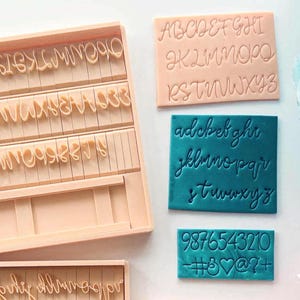 Script Alphabet Stamps | Cursive Letter | Handwritten Font | Polymer Clay and Fondant (8mm|12mm)