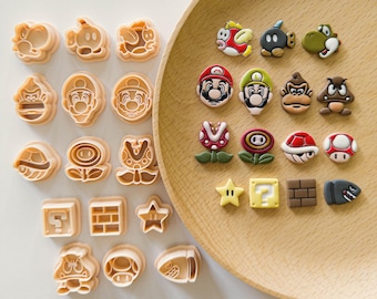 Retro Game Creature Cutter • Set of 5 Mini Icon Shapes • Clay & Fondant Tools
