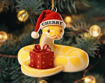 Personalized Ball Python Ornament 2025, Custom Snake Christmas Ornament, Reptile
