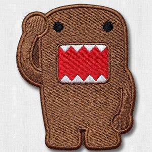 Cute Japanese Monster Iron On Badge, Kawaii Brown Applique, 2000s Nostalgia Gift, Fun Character Jacket Decor