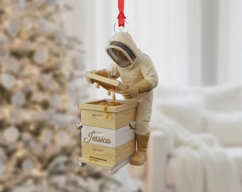 Personalized Beekeeper Ornament Honey Bee Hive Farmer Apiarist Gift