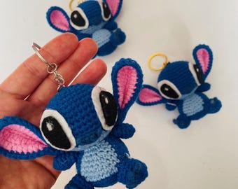 Handmade Crocheted Stitch Keychain, Amigurumi Bag Charm