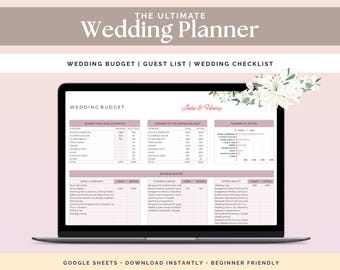 Spreadsheet bruiloftplanning | Google Spreadsheets | Checklist bruiloft | Spreadsheet bruiloftsbudget | Bruiloft om te doen | Tijdlijn | Bruiloftssjabloon