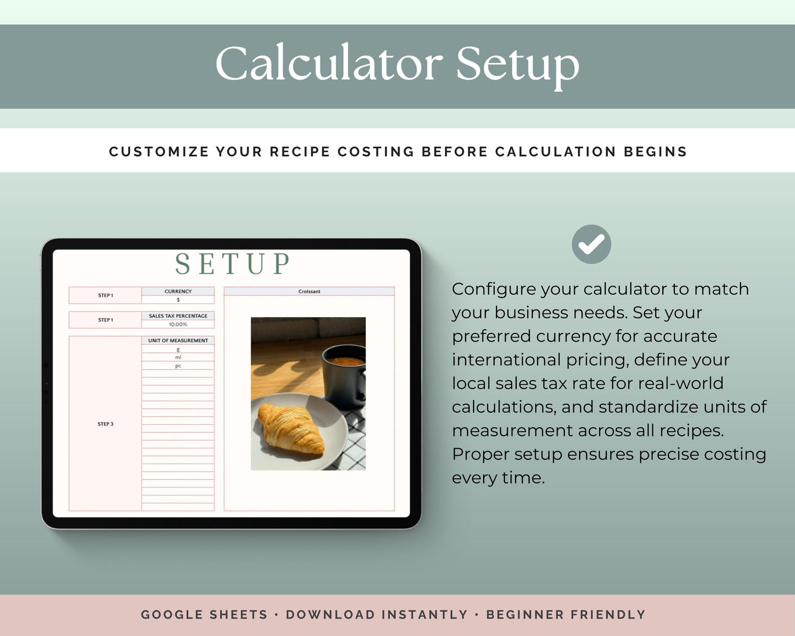 Coffee Shop Cost Calculator | Recipe Costing & Pricing Template | Food ...