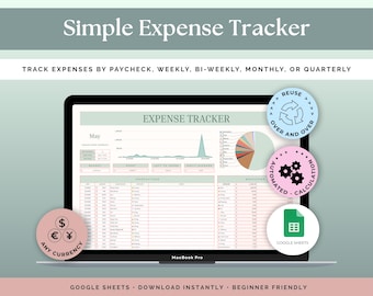 Uitgaventracker Uitgaventracker Google Spreadsheets Maandelijkse spreadsheet Onkostentrackersjabloon Budgetspreadsheet Persoonlijke financiënplanner