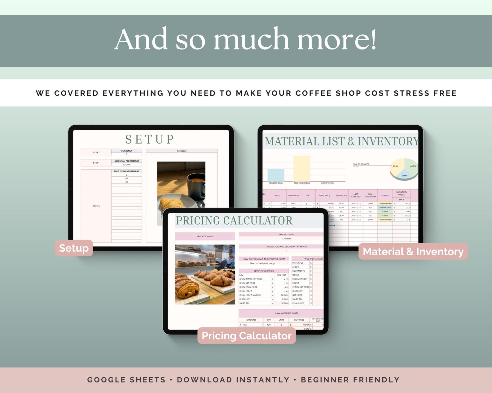 Coffee Shop Cost Calculator | Recipe Costing & Pricing Template | Food ...