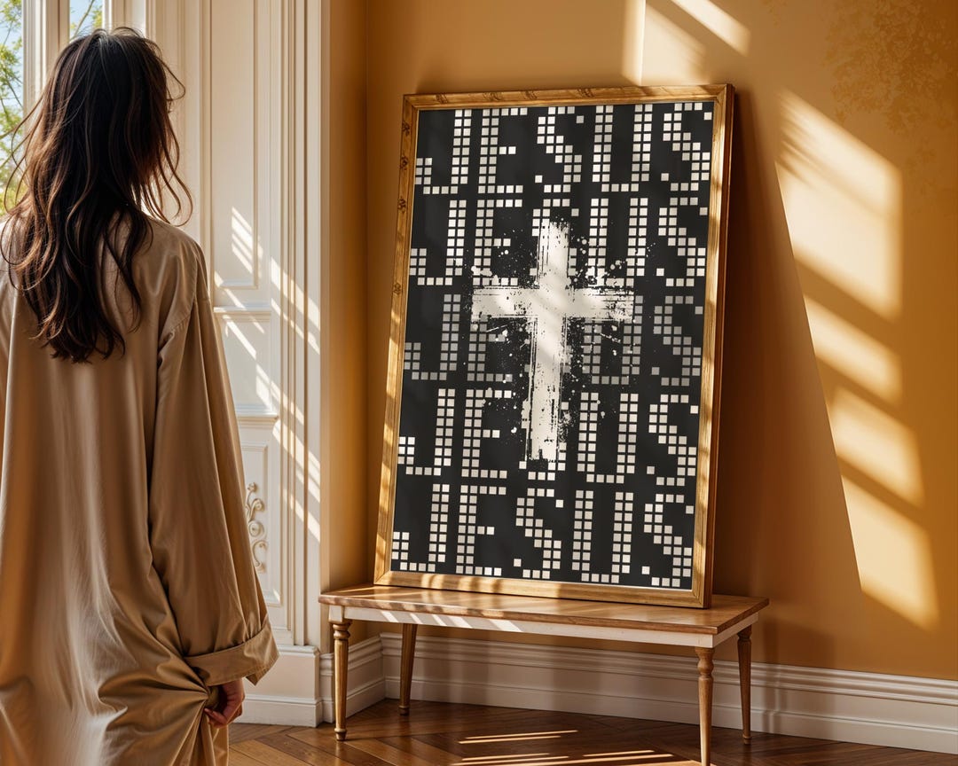 Unique Cross Wall Art, Black White Christian Art, Modern Scripture Art ...